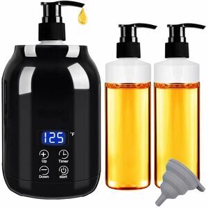 Massage Oil Warmer, Electric Massage Oil Digital Heater with Two Oil Bottle